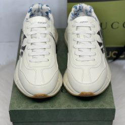 Giày G.U.C.C.I Wmns Rhyton Leather Sneaker 'New York Yankees' Like Auth 03
