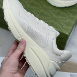 Giày G.U.C.C.I Wmns Rhyton Leather Sneaker Trơn Like Auth 05