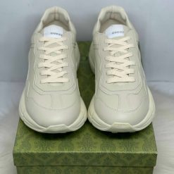 Giày G.U.C.C.I Wmns Rhyton Leather Sneaker Trơn Like Auth 06
