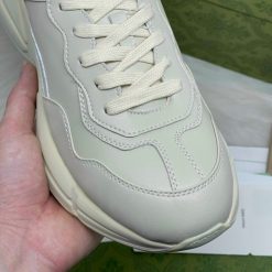 Giày G.U.C.C.I Wmns Rhyton Leather Sneaker Trơn Like Auth 08