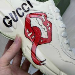 Giày G.U.C.C.I Wmns Rhyton Leather Sneaker ‘Mouth-Print’ Like Auth 05