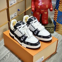 Giày Louis Vuitton LV Trainer Monogram Denim Black Best Quality 02