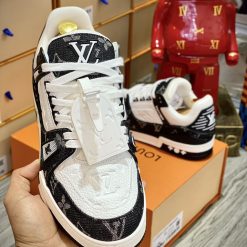 Giày Louis Vuitton LV Trainer Monogram Denim Black Best Quality 04