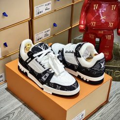 Giày Louis Vuitton LV Trainer Monogram Denim Black Best Quality 05