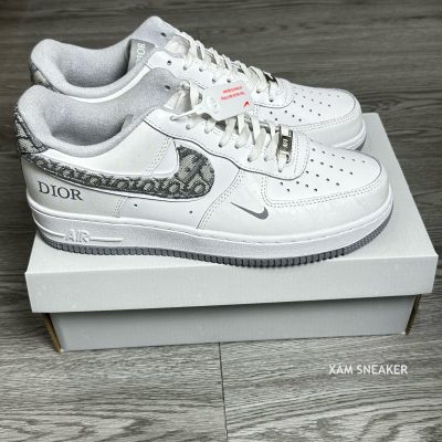 Giày Nike Air Force 1 Dior Denim ‘Grey White’ Like Auth 01