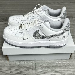 Giày Nike Air Force 1 Dior Denim ‘Grey White’ Like Auth 03