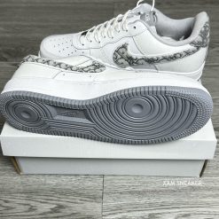 Giày Nike Air Force 1 Dior Denim ‘Grey White’ Like Auth 06