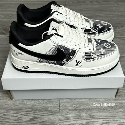 Giày Nike Air Force 1 Low Louis Vuitton ‘Beige Black’ Like Auth 01