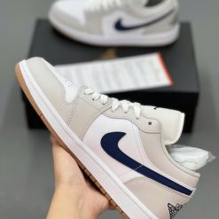 Giày Nike Air Jordan 1 Low 'Midnight Navy Neutral Grey' Like Auth 04