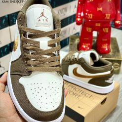 Giày Nike Air Jordan 1 Low SE Light Olive Like Auth 09