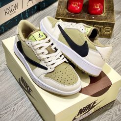 Giày Nike Air Jordan 1 Retro Low 'Golf' Travis Scott Neutral Olive Like Auth 03