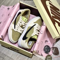 Giày Nike Air Jordan 1 Retro Low 'Golf' Travis Scott Neutral Olive Like Auth 05