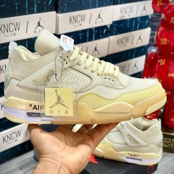 Giày Nike Air Jordan 4 Retro Off-White 'Sail' Like Auth 03