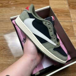 Giày Nike Travis Scott X Air Jordan 1 Low ‘Black Olive’ Best Quality 05