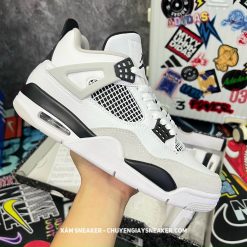 Giày Nike Air Jordan 4 Retro Military Black White Meutral Grey Like Auth 01