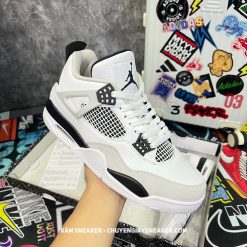 Giày Nike Air Jordan 4 Retro Military Black White Meutral Grey Like Auth 03