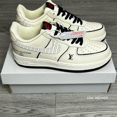 Nike Air Force 1 Low Louis Vuitton 'Beige Black' Like Auth 01