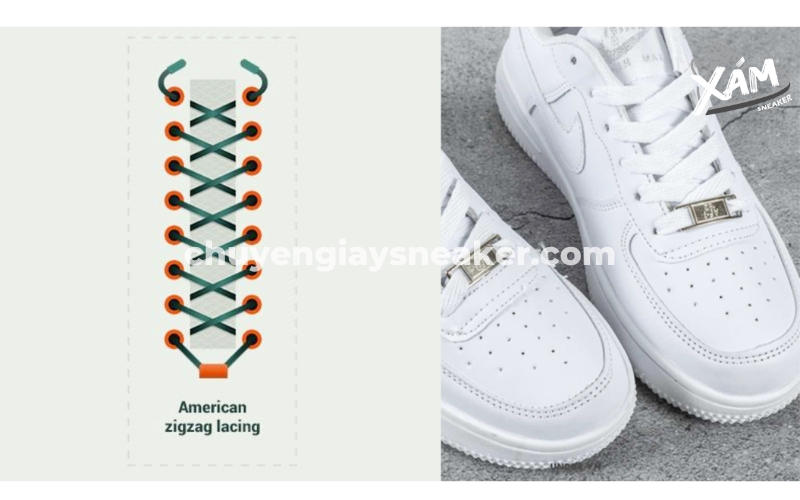 Buộc giày zigzag kiểu Mỹ