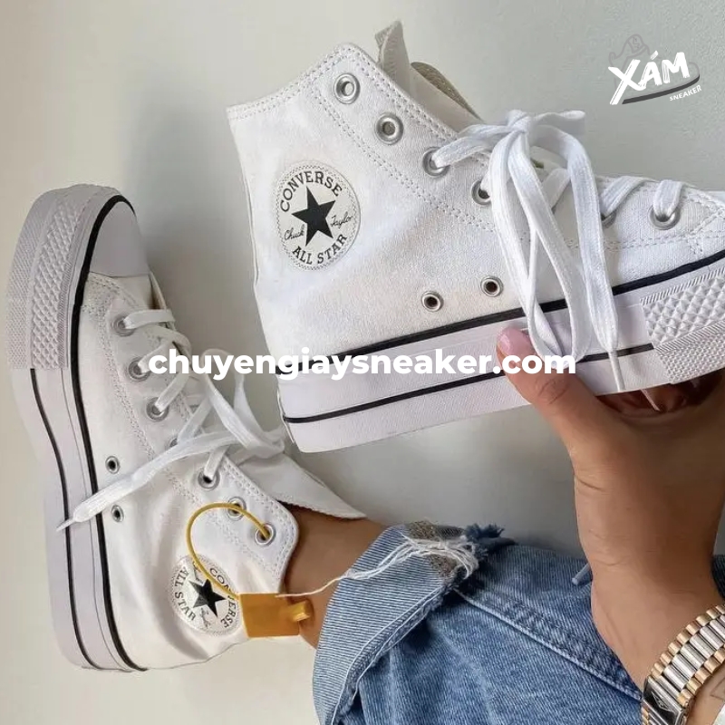 Thắt dây giày Converse cao cổ đan chéo truyền thống