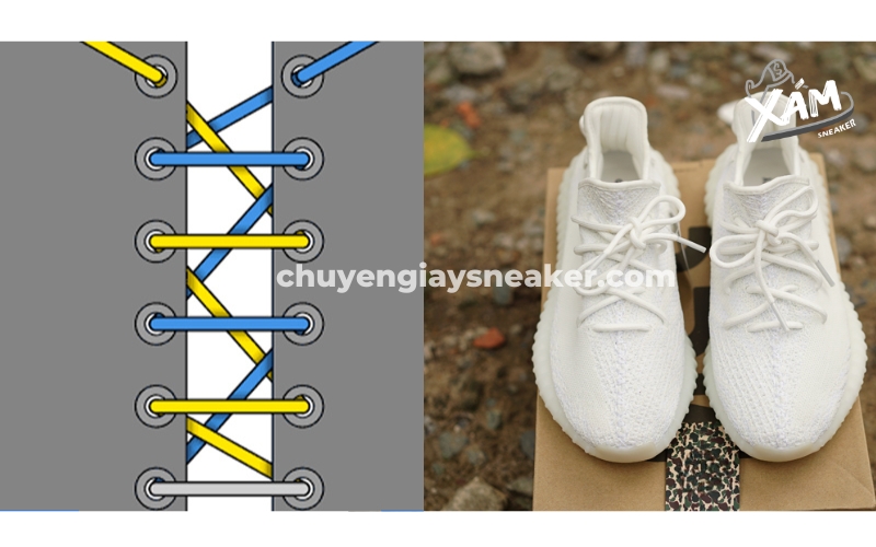 Cách thắt dây giày Yeezy giấu dây