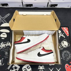 Giày Nike Air Jordan 1 Low White Red Siêu Cấp