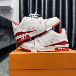 Giày Louis Vuitton Trainer White Red Best quality