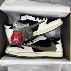 Giày Nike Air Jordan 1 x Travis Scott Retro Low OG SP ‘Olive’ Like Auth