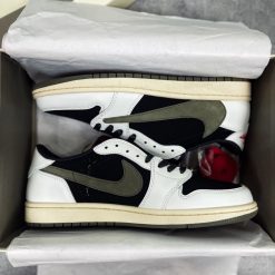 Giày Nike Air Jordan 1 x Travis Scott Retro Low OG SP ‘Olive’ Like Auth