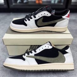 Giày Nike Air Jordan 1 x Travis Scott Retro Low OG SP ‘Olive’ Like Auth