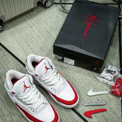 Giày Nike Air Jordan 3 White Red Like Auth