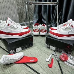 Giày Nike Air Jordan 3 White Red Like Auth