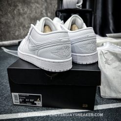 Giày Nike Air Jordan 1 Low All White Like Auth