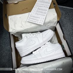 Giày Nike Air Jordan 1 Low All White Like Auth