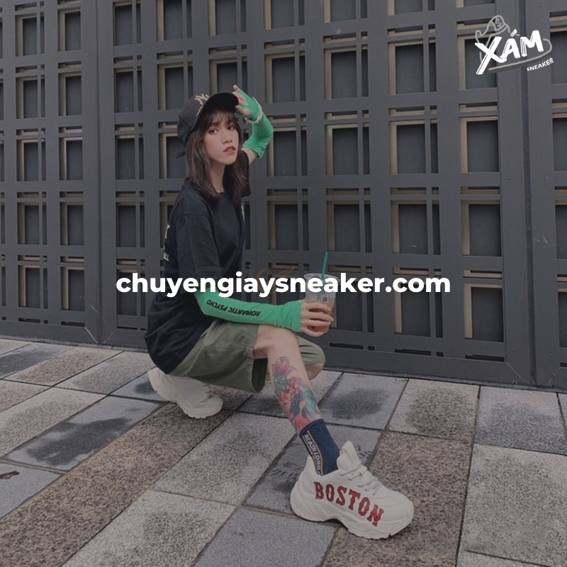 Mix đồ với giày MLB cùng quần short