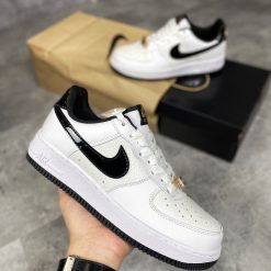 Giày Nike Air  Force 1 Swosh Đen Bóng Like Auth