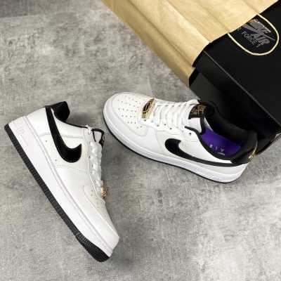Giày Nike Air  Force 1 Swosh Đen Bóng Like Auth