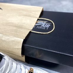 Giày Nike Air  Force 1 Swosh Đen Bóng Like Auth