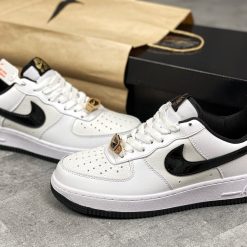 Giày Nike Air  Force 1 Swosh Đen Bóng Like Auth